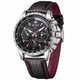 Luxury Quartz Fashion Casual Black PU Starp Watch