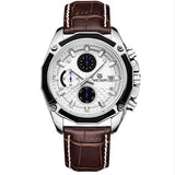 Fashion Genuine Leather Chronograph Gentle Watch
