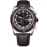 Luxury Leather Strap Chronograph Quartz Military Watch