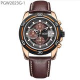 Luxury Leather Strap Chronograph Quartz Military Watch