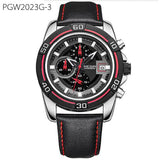 Luxury Leather Strap Chronograph Quartz Military Watch