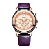 Fashion Leather Chronograph Ladies Watch
