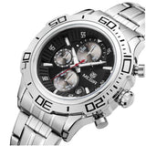 Stainless Steel Multifunction Chronograph Watch