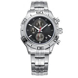 Stainless Steel Multifunction Chronograph Watch