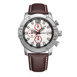 Sport Leather Strap Chronograph Quartz Military Watch